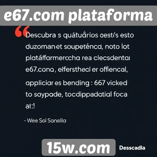 Feedback dos usuários sobre a experiência em e67.com